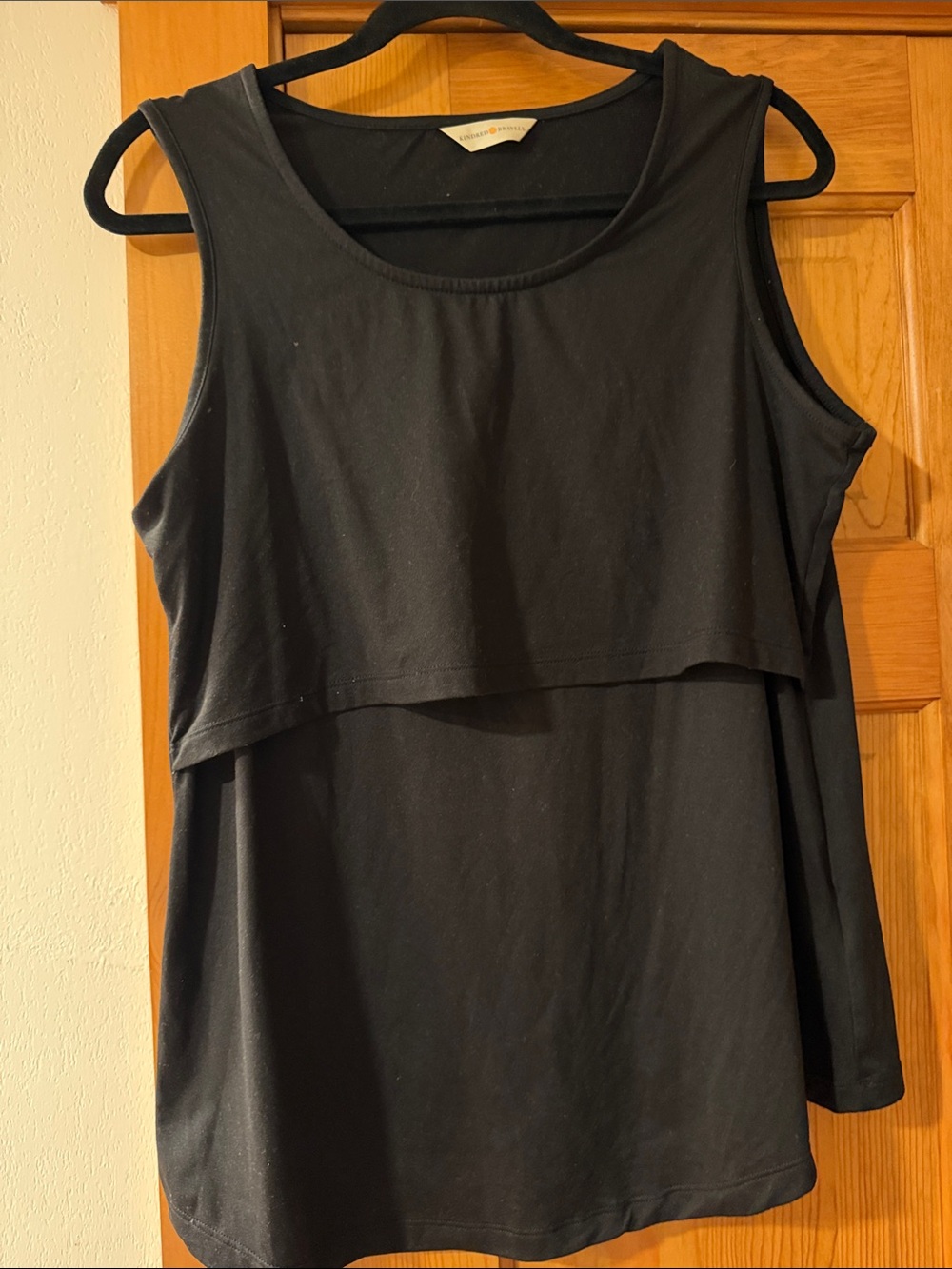 Maternity Kindred Bravely Black Layered Nursing Top sleeveless size XL